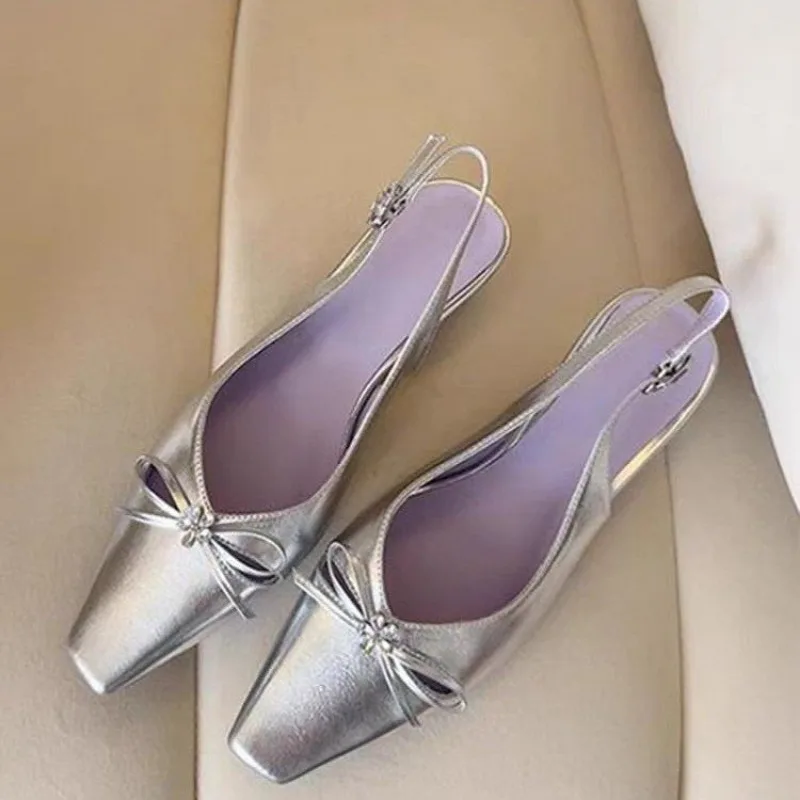 

Fashionable Pointed Toe Shallow Mouth New High-heeled Shoes Summer Elegant Buckle Decorated Stiletto Black Women's Shoes Big Siz