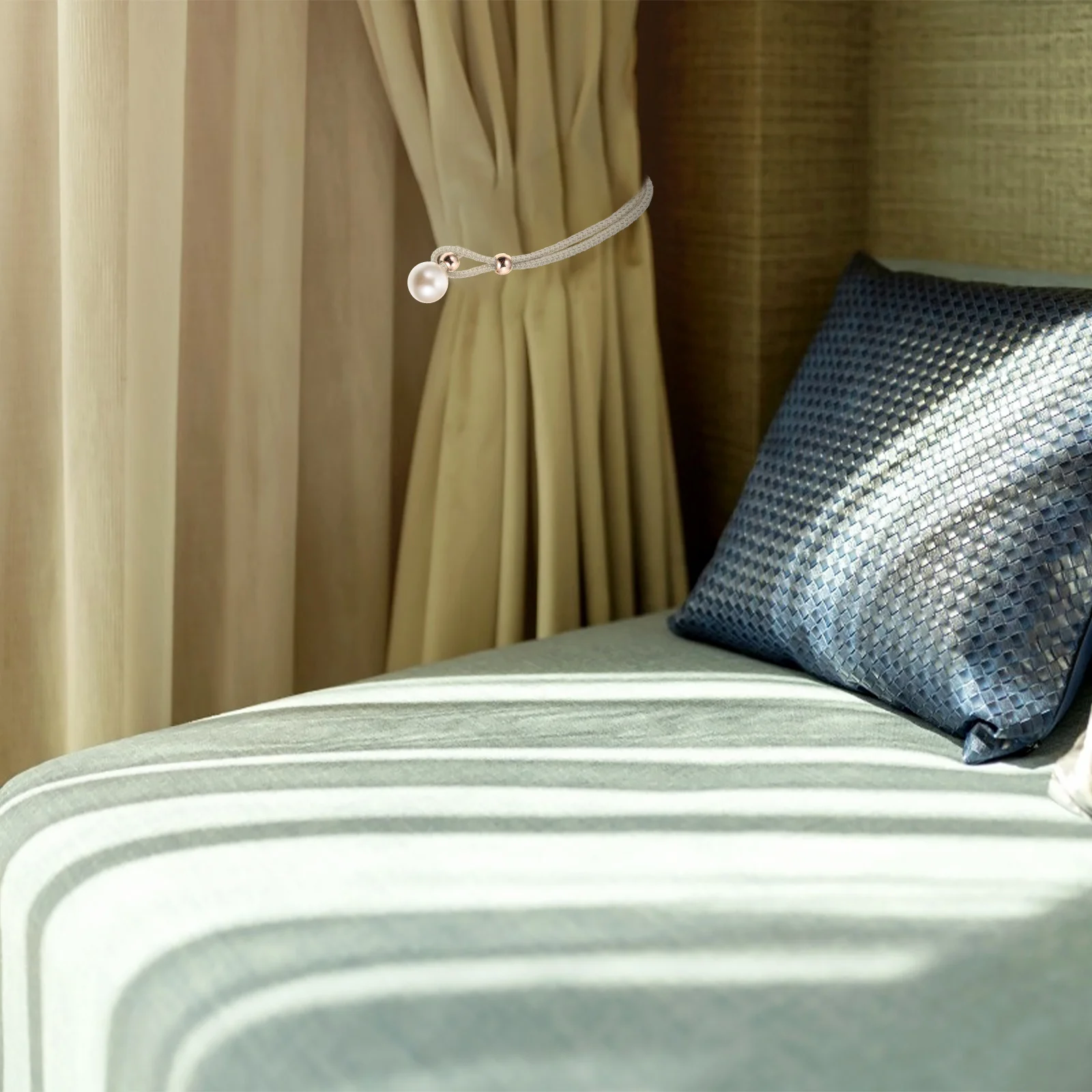 

2Pcs Pearl Design Adjustable Curtain Tiebacks Decorative Holdbacks for Home Window Curtains Binding Strap Adjustable Curtain Tie