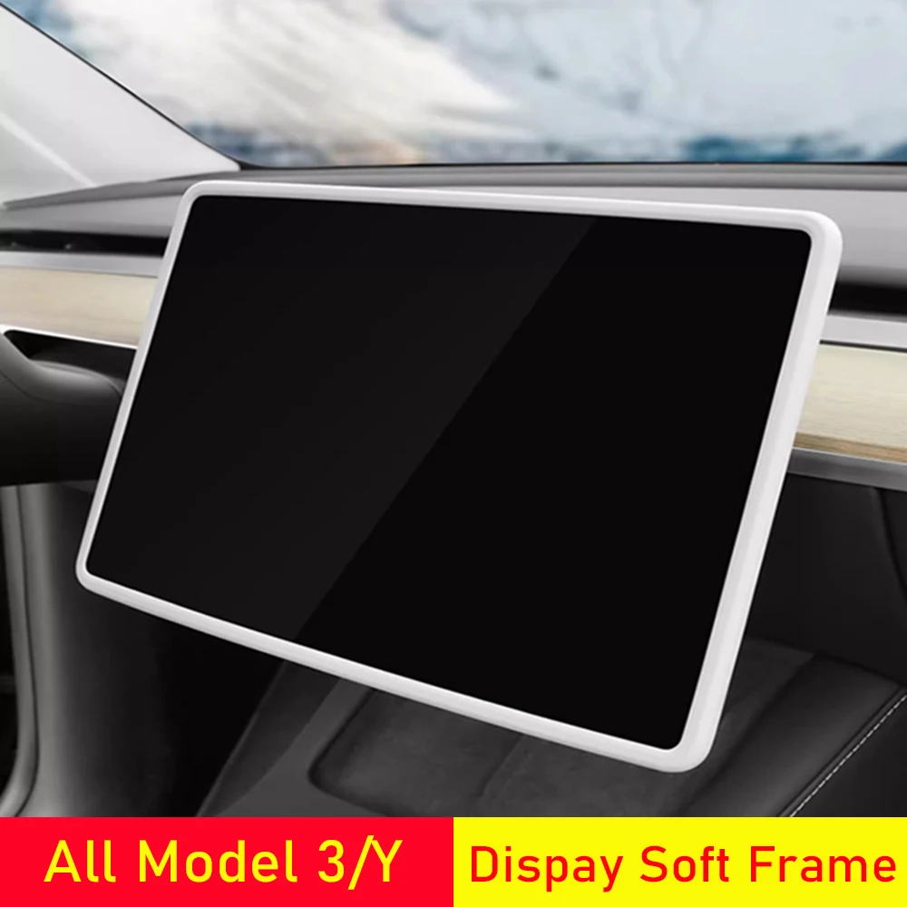 

Силиконовая защитная рамка для Tesla Model 3Y Juniper, край центрального управления, дисплей навигации, защитная пленка для экрана, аксессуары