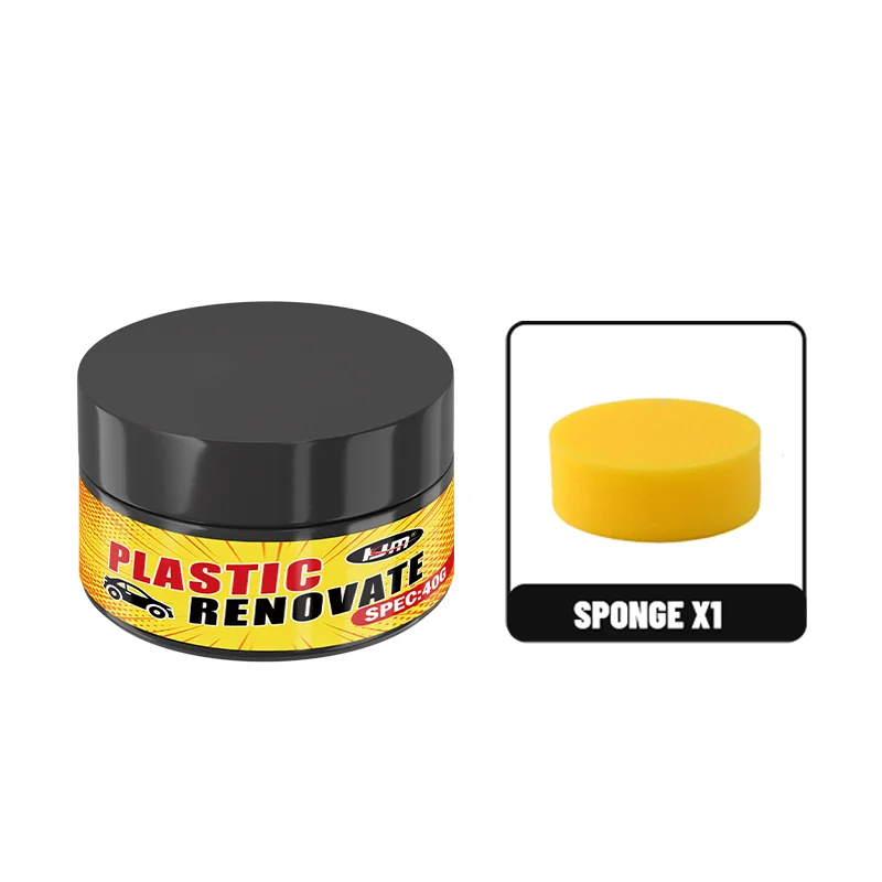 KJM Automotive Verzachtende Pasta voor Plastic en Rubber Trim, Anti-oxidatie, Buitenbumper Glansherstellende Verzorging Coating