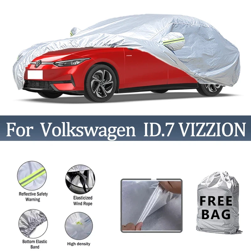 

For Volkswagen ID.7 VIZZION Car Cover Outdoor Protection Covers Snow Sunshade Waterproof Dustproof Exterior UV Car Accessories