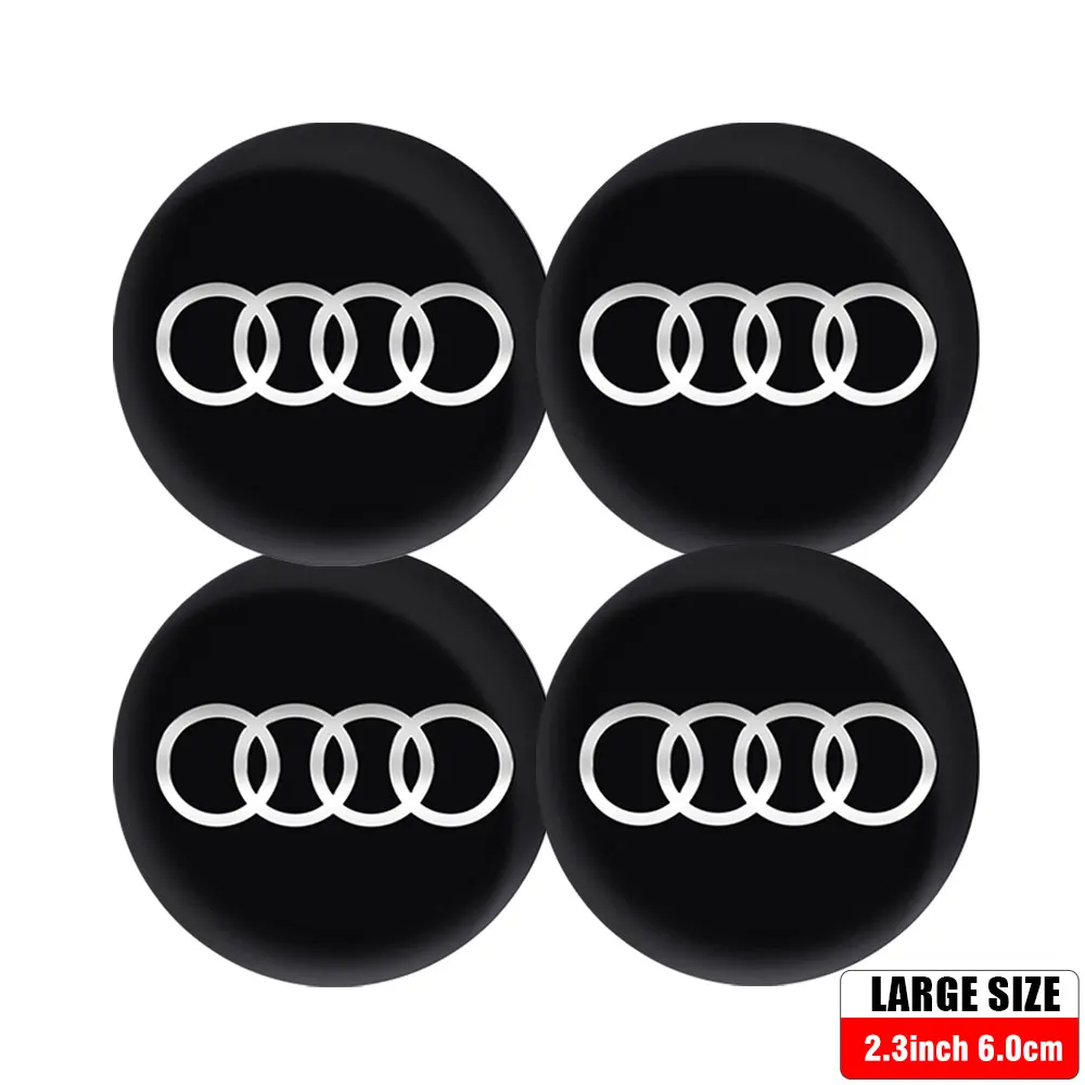 56/60/65MM Auto-Radnabenkappen Auto-Emblem Reifenmittenabdeckungen Zubehör für Audi A1 A2 A3 A4 A5 A6 A7 A8 Quattro Sline RS Q2 Q3