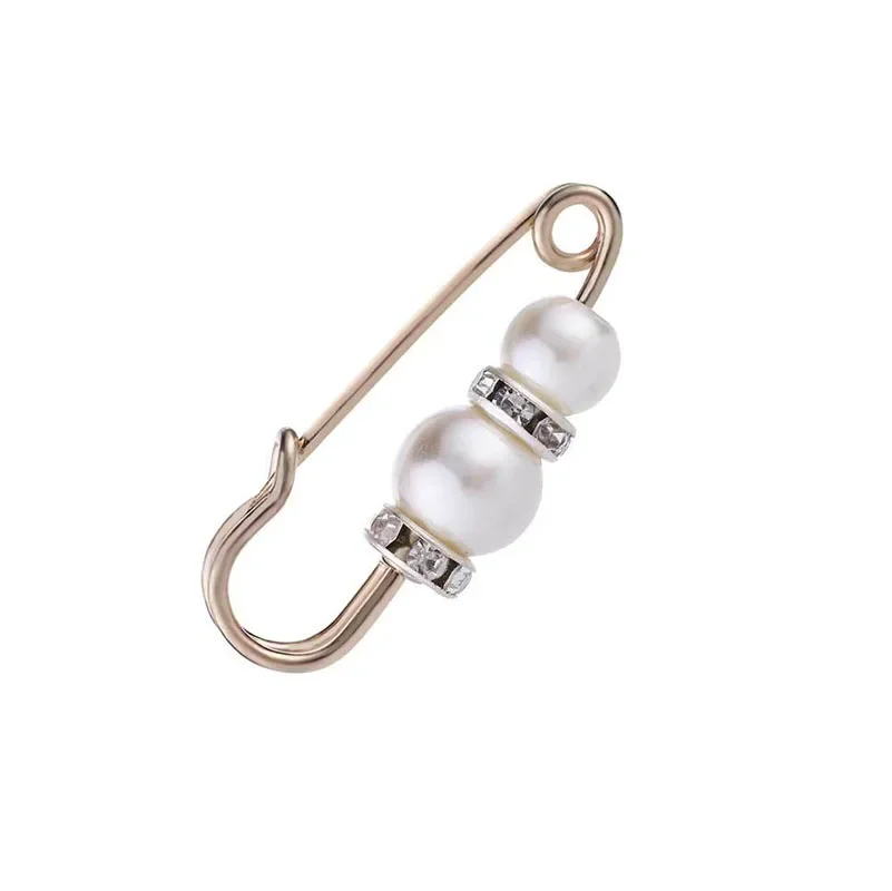 3.8CM Big Small Pearls Beads Fashion Clothing Brooches for Women Lapel Safety Sweater Coat Dress Pins Badge Buckle Accessories