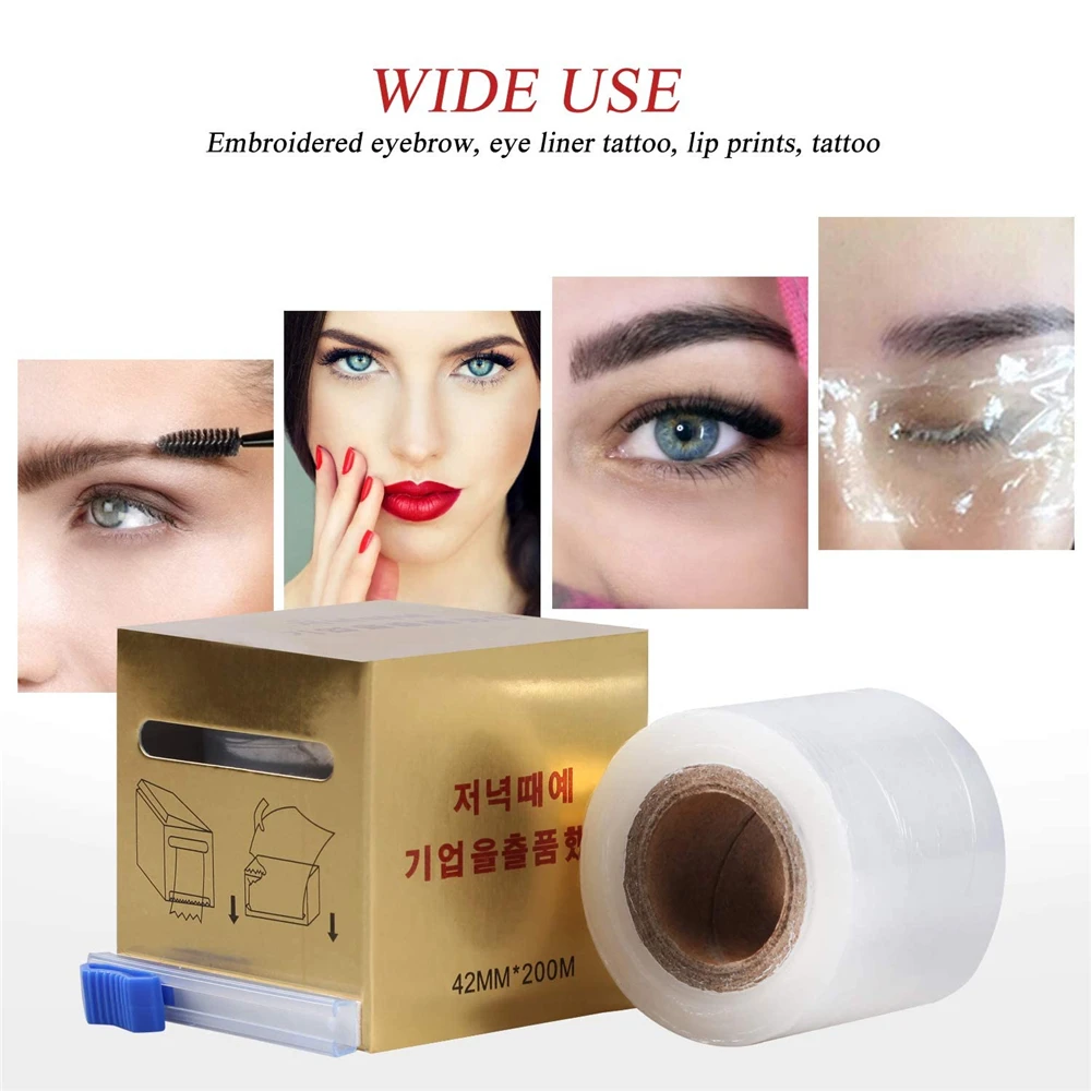 10 Pack Disposable Eyebrow Tattoo Plastic Wrap with Microblading Preservative Film for  Lips Tattoos Brow Lamination Lash Lift