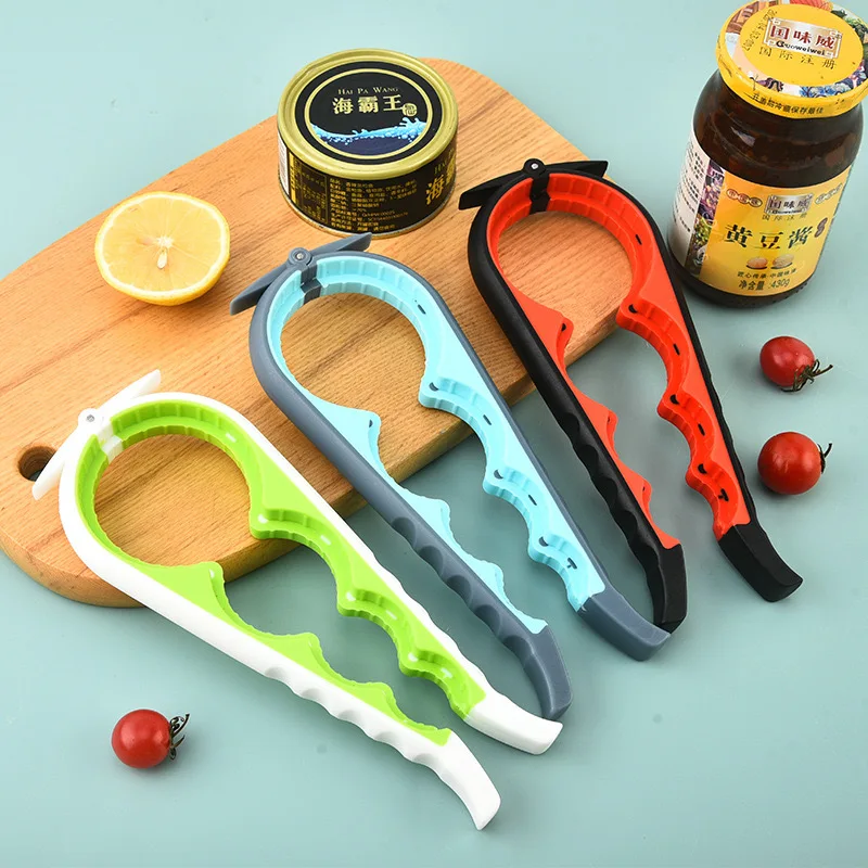 Multi Functional Can Opener 4in1 Bottle Opener Cap Twister Anti Slip Cap Twister Quick Opening Cooking Everyday Use Kitchen Tool