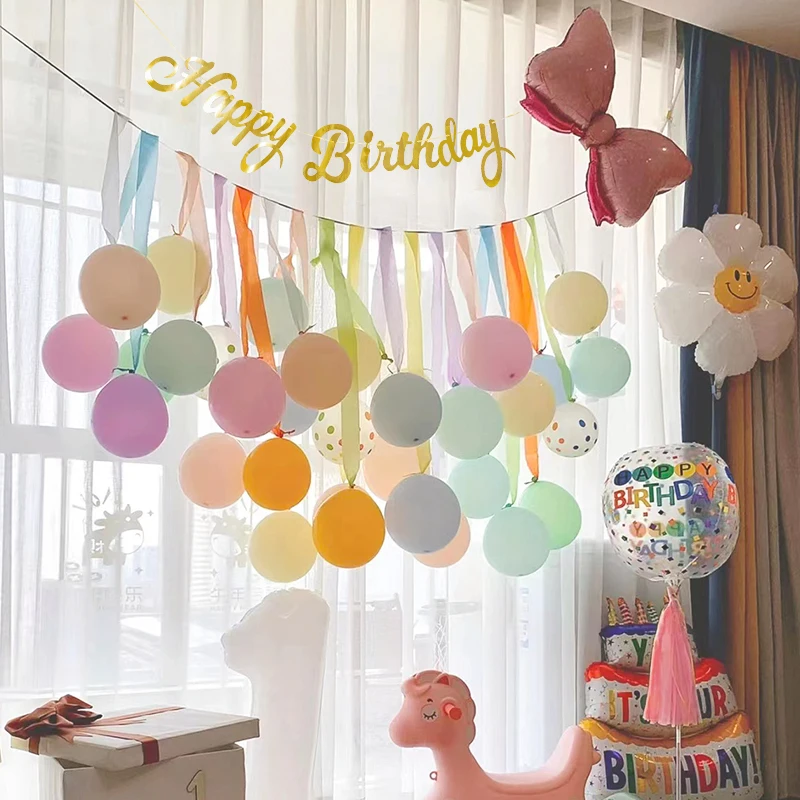 Boy Girl Baby Children Full-Year Birthday Decorations Scene Layout Balloon Happy Background Wall Party Supplies