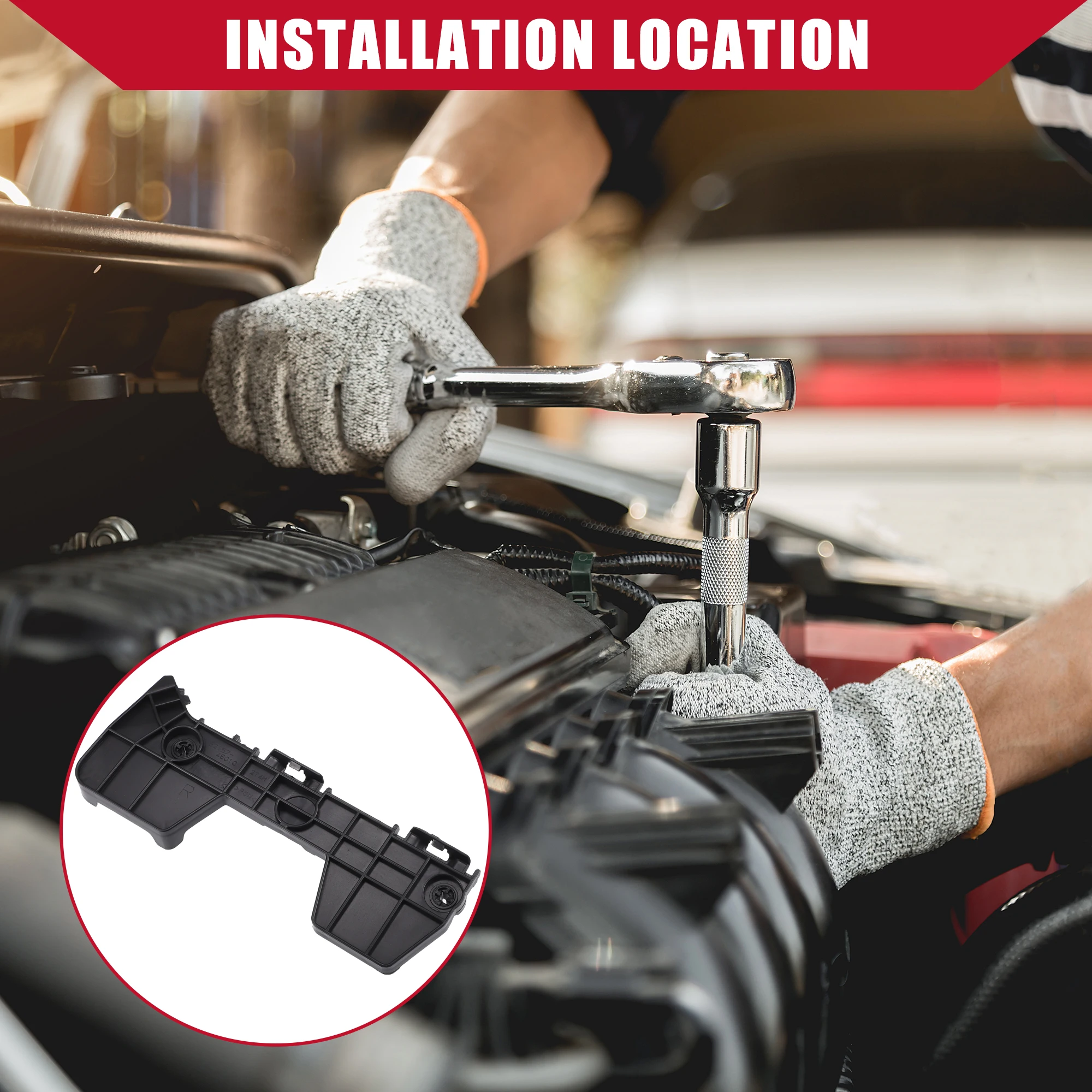 

UXCELL No 521570E020 Кронштейн заднего правого бампера для Toyota Highlander 2008-2013 Черный