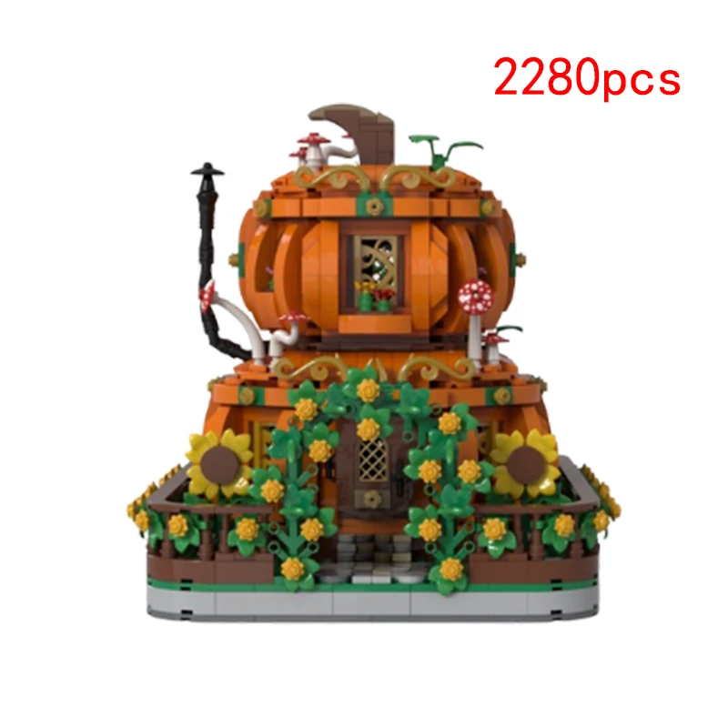 Spot MOC Małe cząstki Halloween Dynia Architektura Seria Dom Montaż i montaż Klocki Puzzle Model zabawki