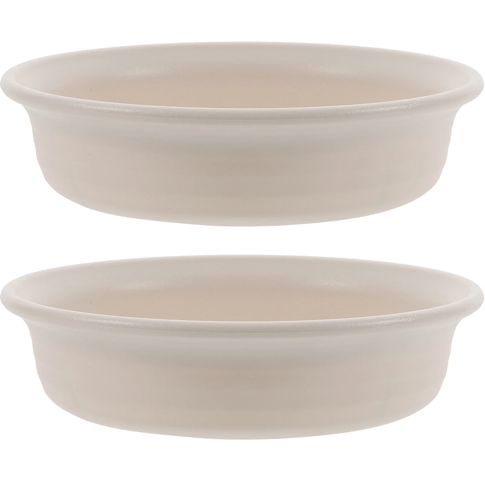 

2 Pcs Resin Plant Saucers Round Deep Tray 14cm Diameter White Color for Flower Pot Bottom Watering Drainage