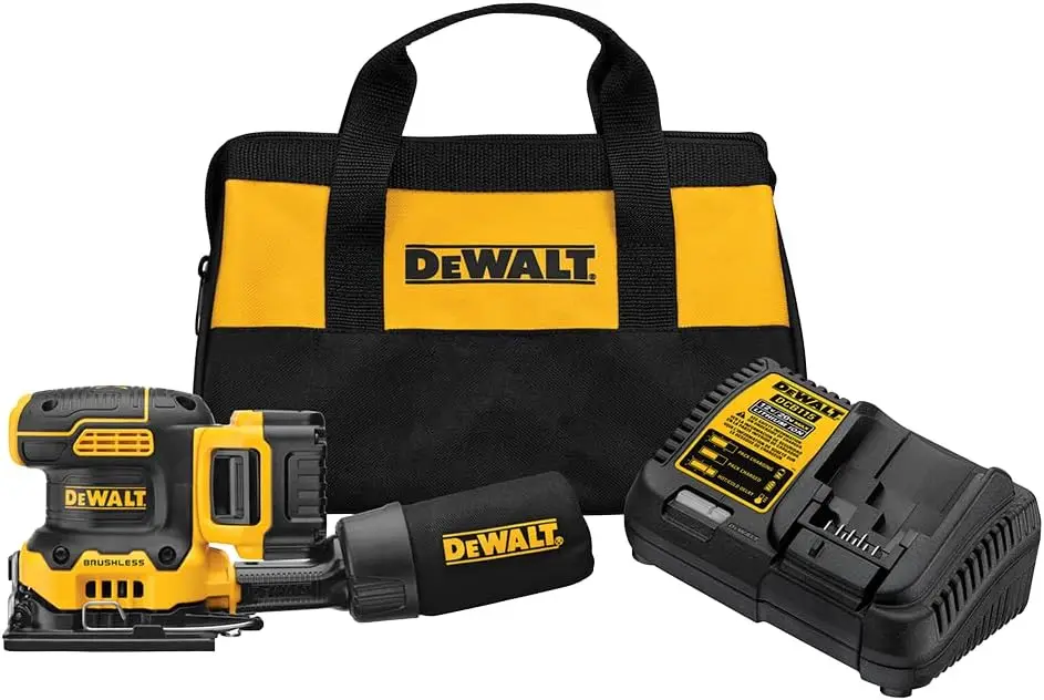 DEWALT 20V MAX* XR Palm Sander, Sheet, Variable Speed, 5-Ah Battery, 1/4-Inch (DCW200P1)