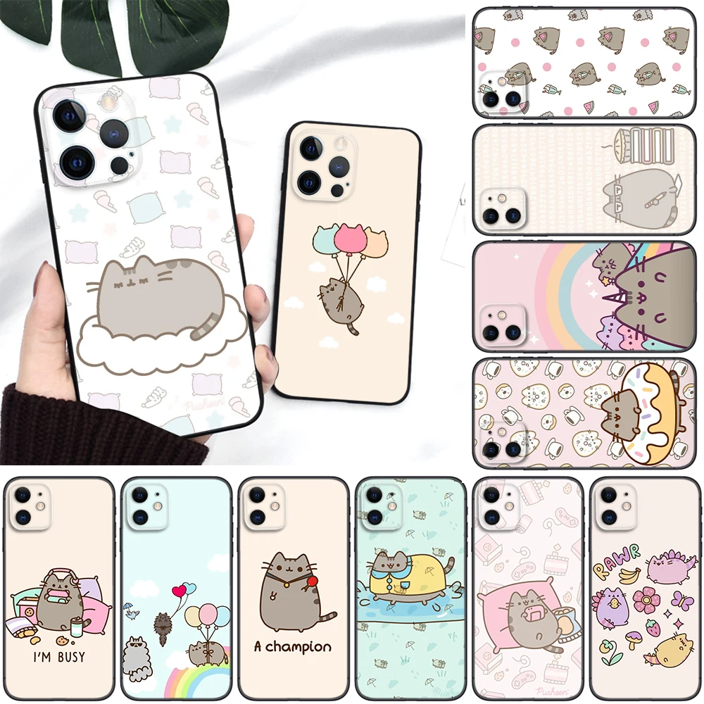 P-Pusheen cat Soft phone Case for Xiaomi Mi A2 A3 Poco F1 F2 F3 GT M2 M3 M4 M5 C40 X2 X3 NFC X4 pro