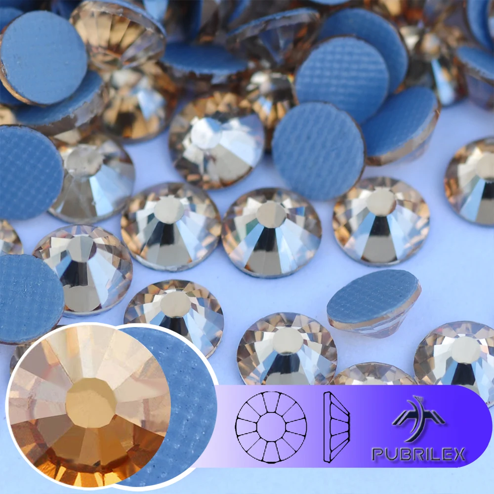 

Crystal Golden Shadow Hot Fix Diamond Flatback Strass Sewing Rhinestones Hotfix Transfer DMC Stones for Fabric Garment