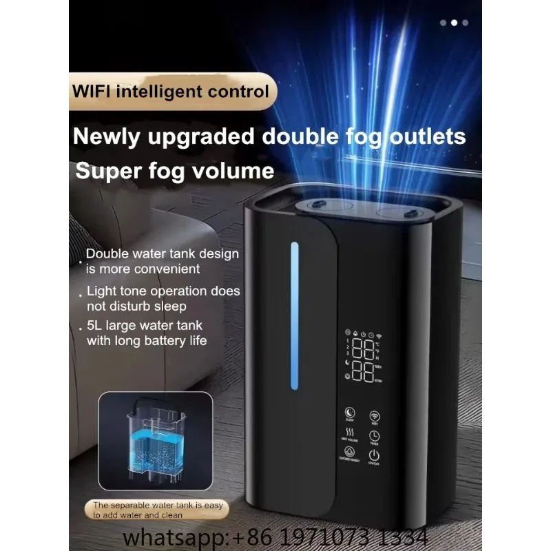 Smart WiFi Humidifier - Ultrasonic Dual Mist Air Humidifier for Large Room, 300ml/h Super Quiet 28dB, APP Control with Auto Mode