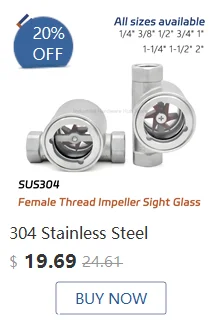 Sanitär SS304 Durchflussanzeige Dioptrien-Schauglas, 1,5"-4" Tri-Clamp-T-Stück, Außendurchmesser 38-119 mm Rohrfenster für selbstgebrautes Sanitärrohr – Detail 3