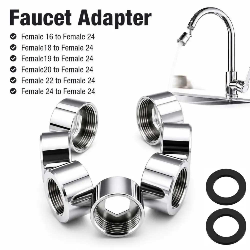 Durable Copper Faucet Adapter Female To Female Hex Shape Thread Converter Spout Adapter