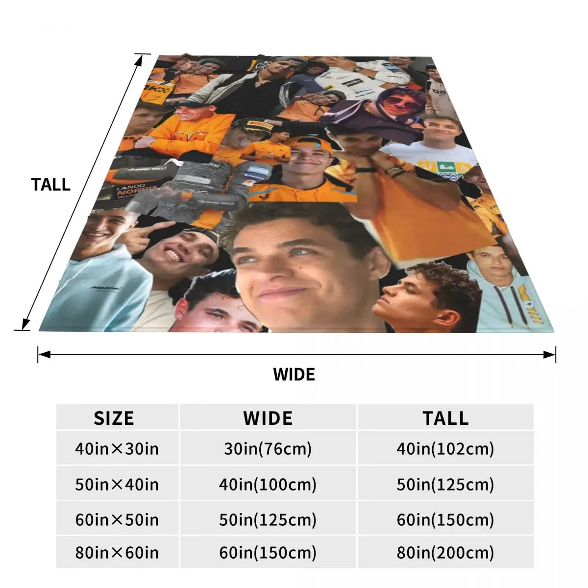 Landos Norris Collage Decken Flanell Sommer tragbare leichte Decken für Bettwäsche Reise Tages decken
