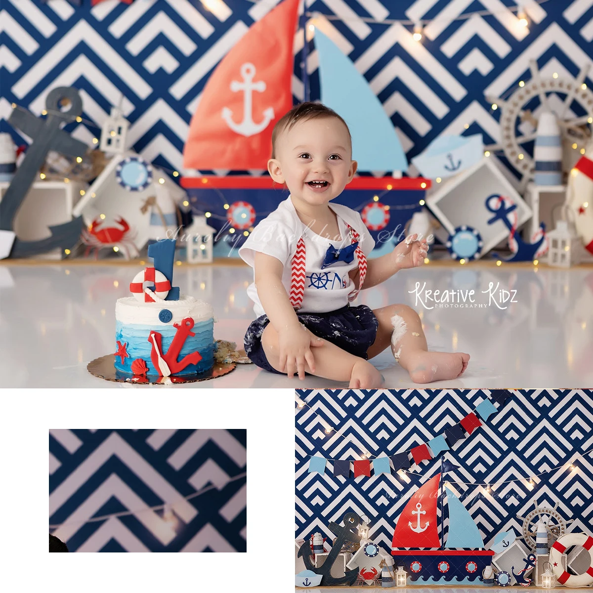 Sailing Ocean Voyage Backgrounds Kids Adult Photography Props Child Baby Decors Seaside Ship's Anchor Photo Backdrops