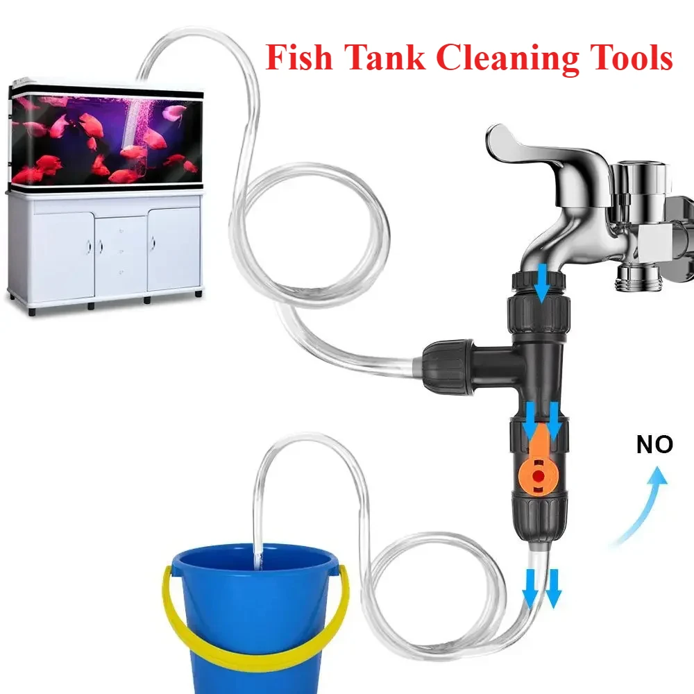 Fish Tank Water Exchanger Cleaning Tool Faucet Type Water Exchanger Water Pump Changing Tool  Aquarium Cleaning Tool Accessories