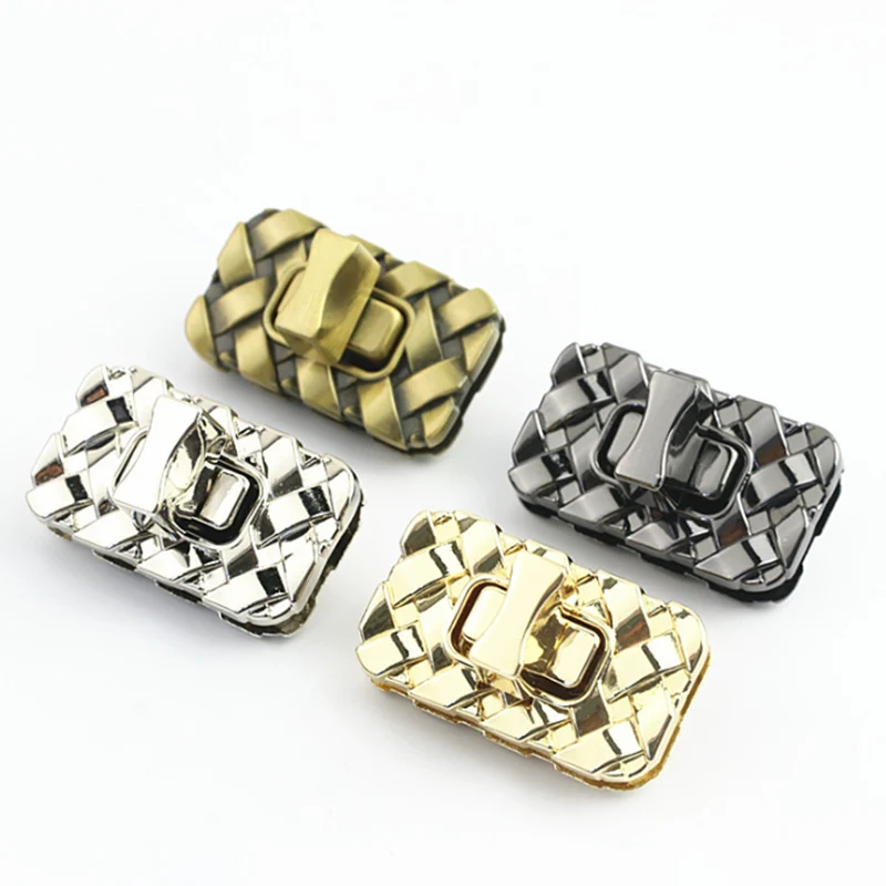 1pcs Metal Square Shape Turn Lock Twist Lock Clasp for Leather Craft Women Bag Handbag Shoulder Bag Purse DIY Accessories