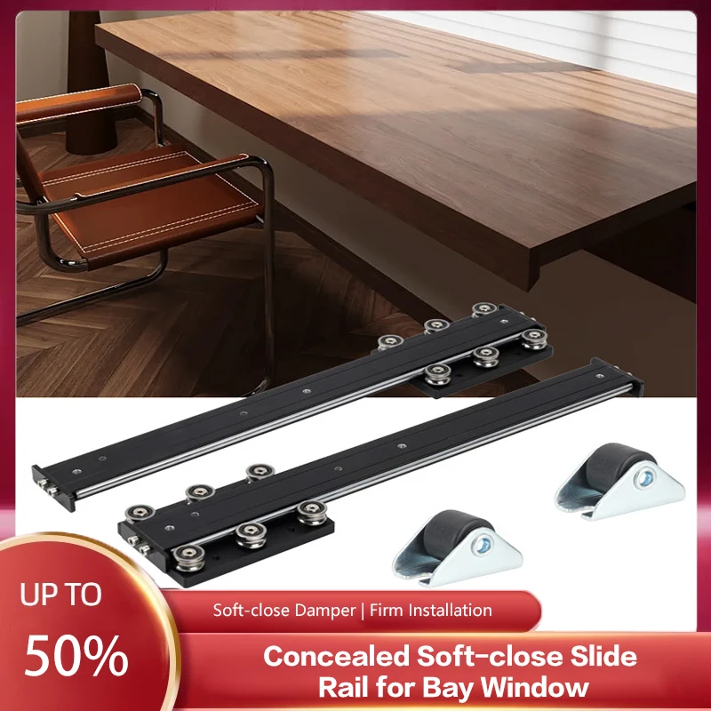 Hidden Undermount Drawer Slide Track For Jewelry Showcase Cabinet With Mirror Soft Close Sliding Rail For Bay Window Desk