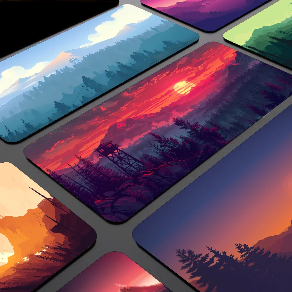 لوحة ماوس ألعاب كرتونية مخصصة ، حصير لوحة المفاتيح ، حصيرة مكتب ، إكسسوارات لغرفة نوم الفتيات المراهقات ، جلد غابة ساعة النار ، أنيمي #1