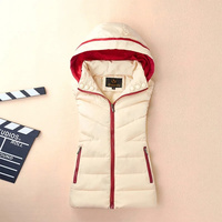 2024 Autumn Winter New Hooded Cotton Warm Vest Female Students Streetwear Korean Loose Sleeveless Parkas Vest Women