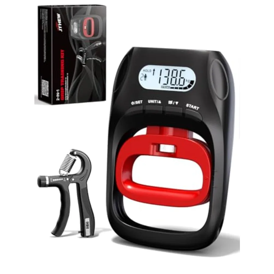 

Электронный динамометр JTHEW для измерения силы хвата, 400 фунтов/180 кг, с регулируемым сопротивлением для спортивных тренировок