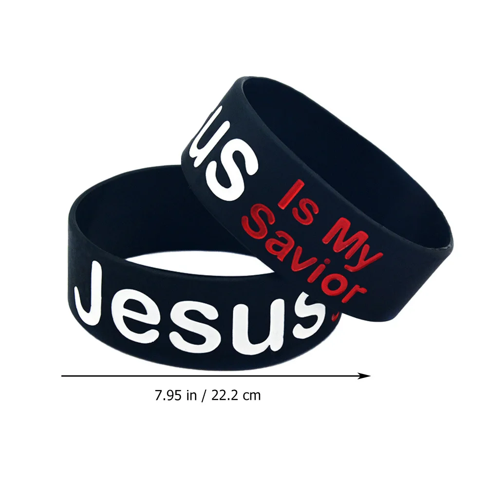 

2Pcs My Savior Silicone Wristband Black Unisex Stylish Bracelet Positive Affirmation Wrist Band Gift Wristband