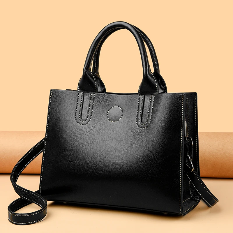 Luxury Female Trend Vintage Tote Bag High Quality Leather Crossbody Shoulder Bag Women Brand Designer Large capacity Handbag