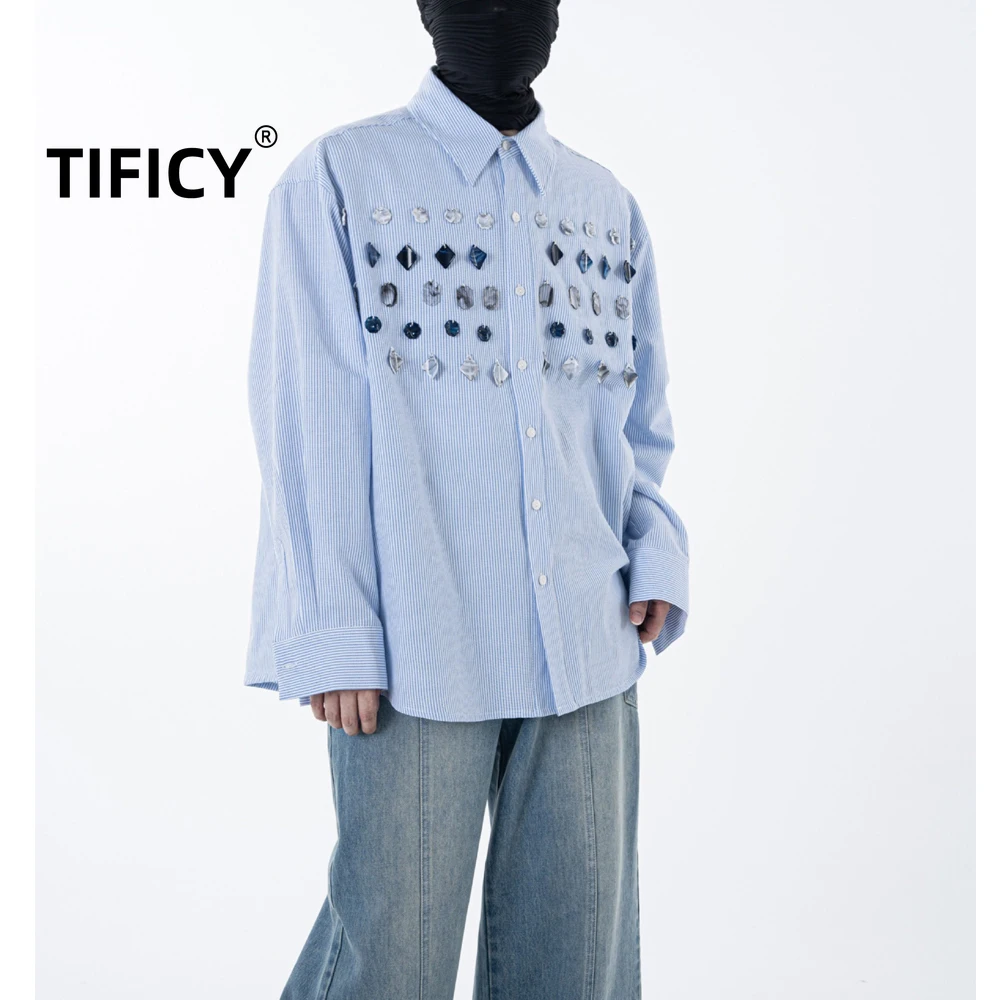 

Рубашки High Street, мужские осенние новые поступления, оригинальный дизайн, высококачественные оксфордские свободные полосатые повседневные рубашки, мужская одежда