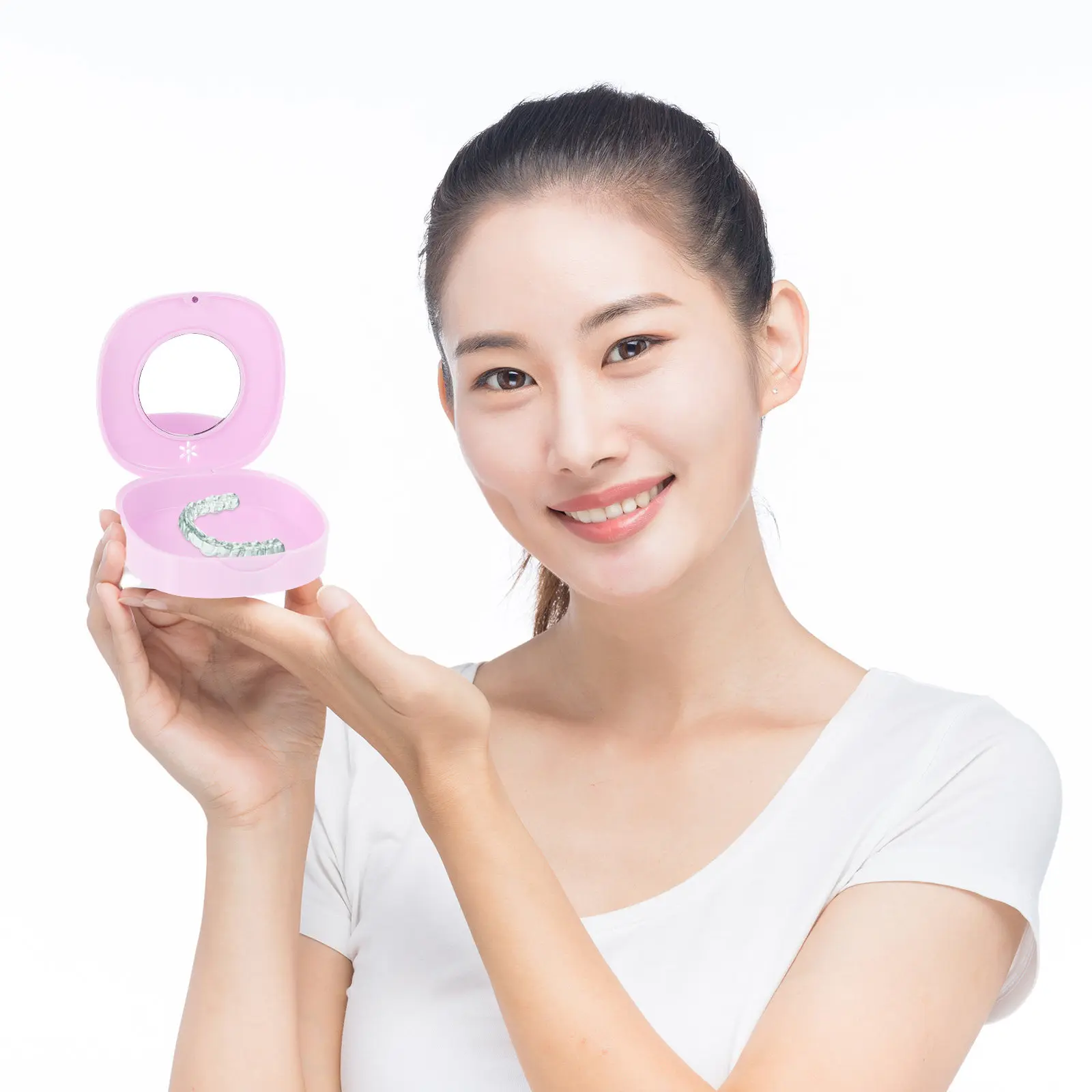 

Invisible Brace Storage Case Compact Waterproof Design for Retainer Denture Cleaning Portable Solution Denture Case