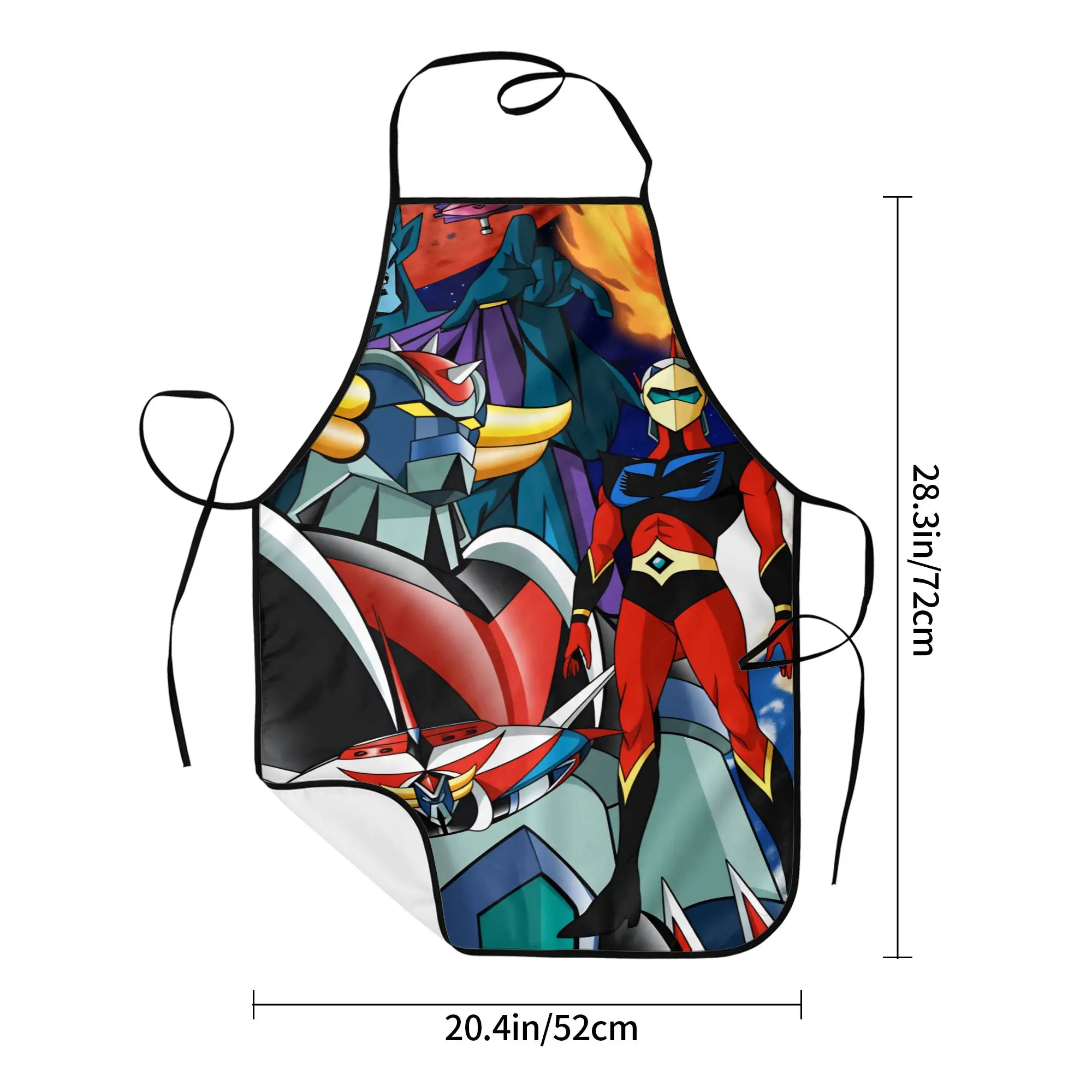 Goldorak Cartoon Apron  Custom Cooking Kitchen Accessories Work Adult Aprons without Pocket