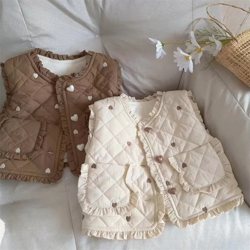 Girls' Autumn and Winter Velvet Vest New Baby Thickened Thermal Vest Children's Winter Vest Tide