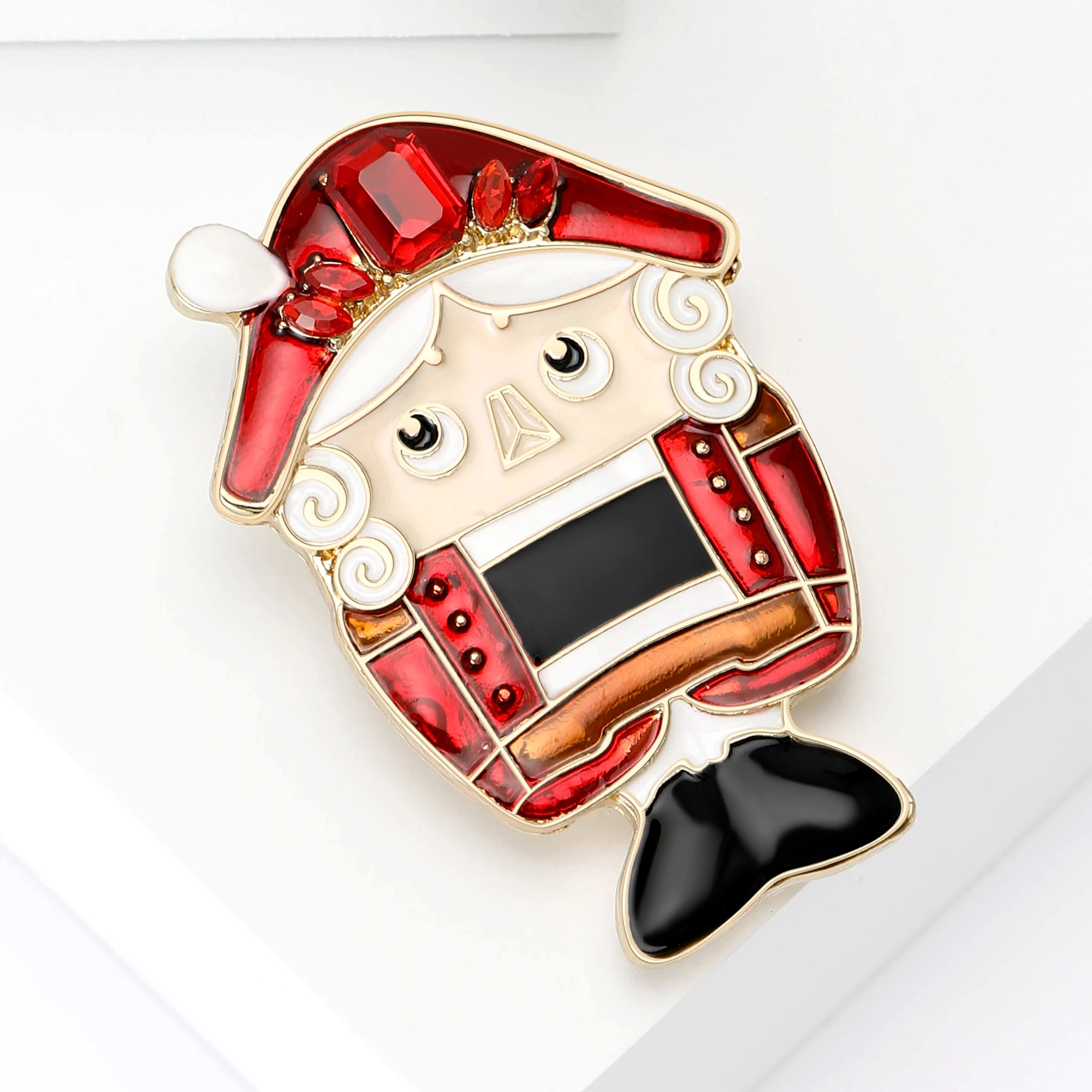 Trendy Enamel Nutcracker Brooches for Women Unisex Musical Dance Theater Pins Office Party Casual Accessory Gifts