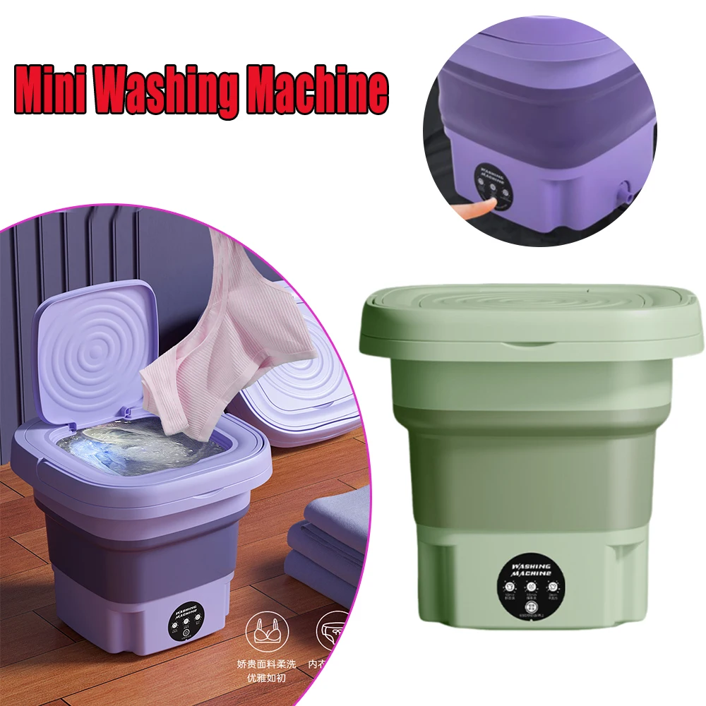

Портативная складная мини-стиральная машина для нижнего белья и носков, идеально подходит для студенческих общежитий и путешествий, с питанием от USB, ведро-стиралка