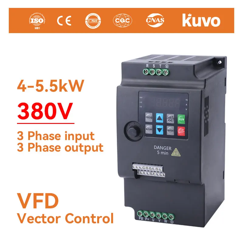 380V 4KW/5.5KW 5HP/7.5HP Economical VFD Variable Frequency Drive Converter Changer Variator for Motor Speed Control Inverter