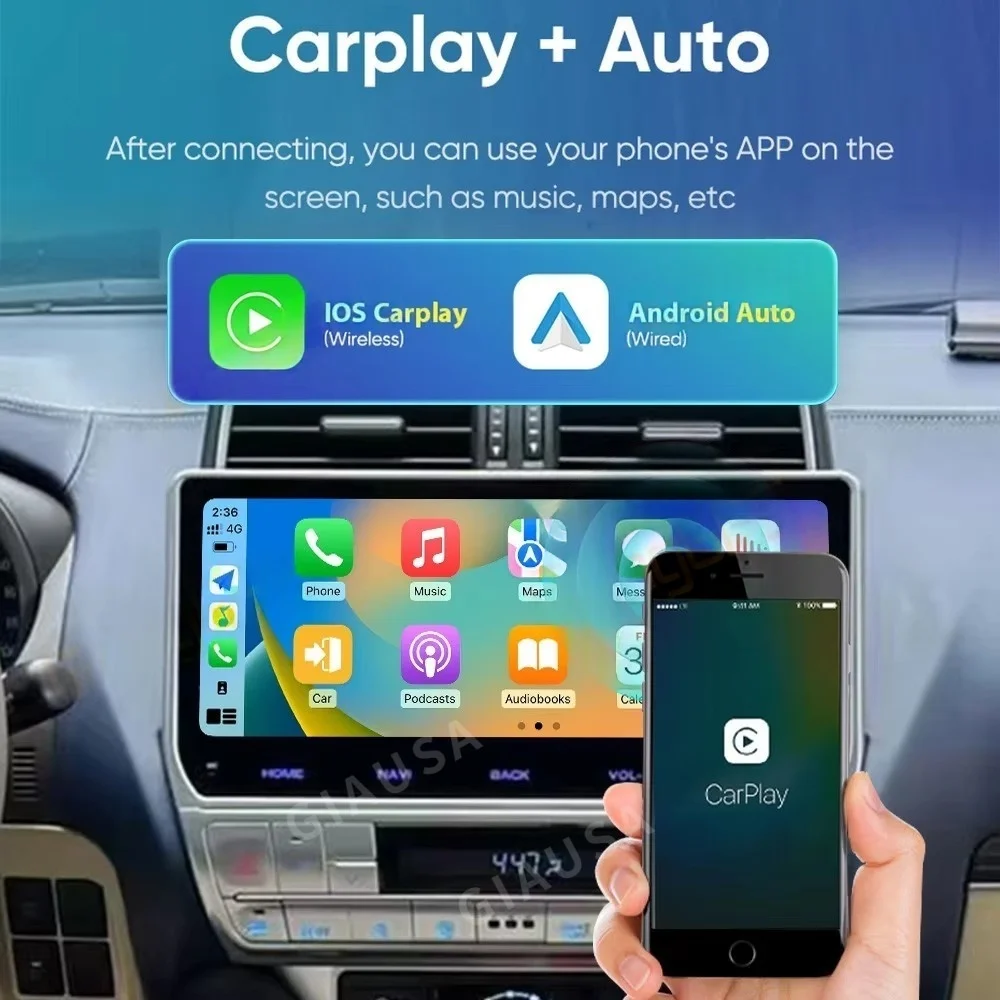 لتويوتا لاند كروزر برادو 150 2010-2017 أندرويد 13 راديو السيارة 2Din استقبال ستيريو Autoradio مشغل وسائط متعددة نظام تحديد المواقع نافي وحدة