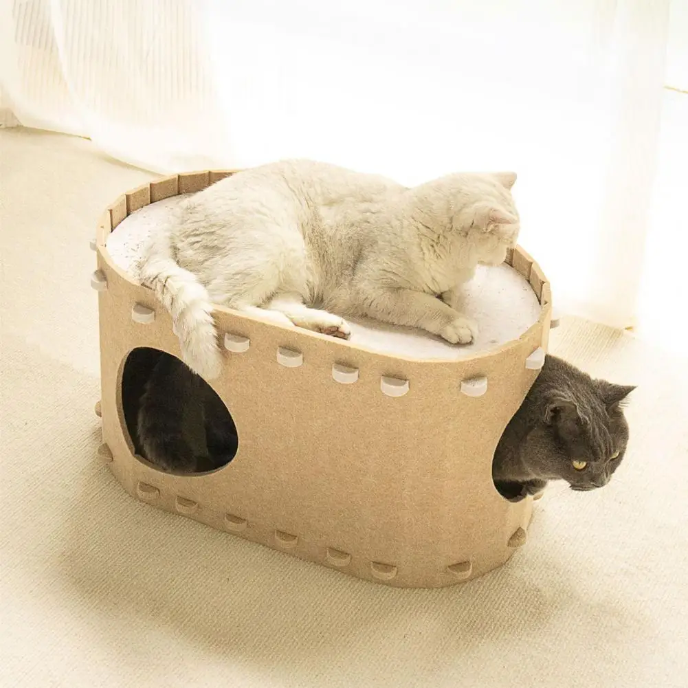 Escape relajante para gatos, cueva para gatos de verano, camas para aliviar el estrés, casa resistente de doble capa para gatos de interior, hasta 22 libras