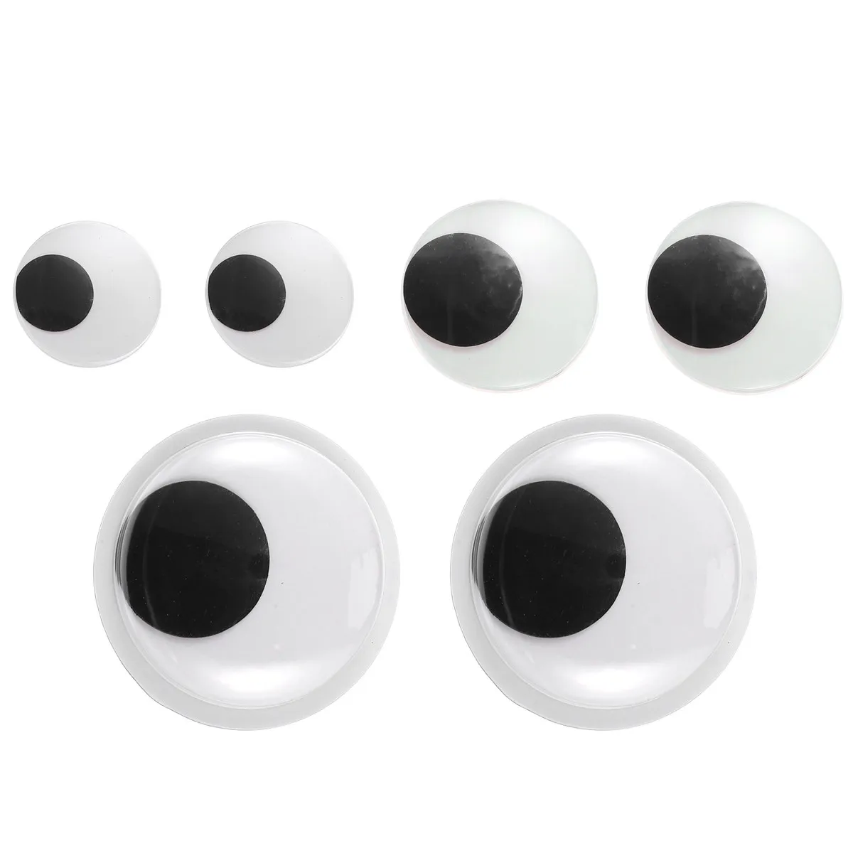 

6Pcs Black White Craft Wiggle Eyes Self Adhesive Plastic Eyes for DIY Decorations Christmas Ornaments Kids Art Activities