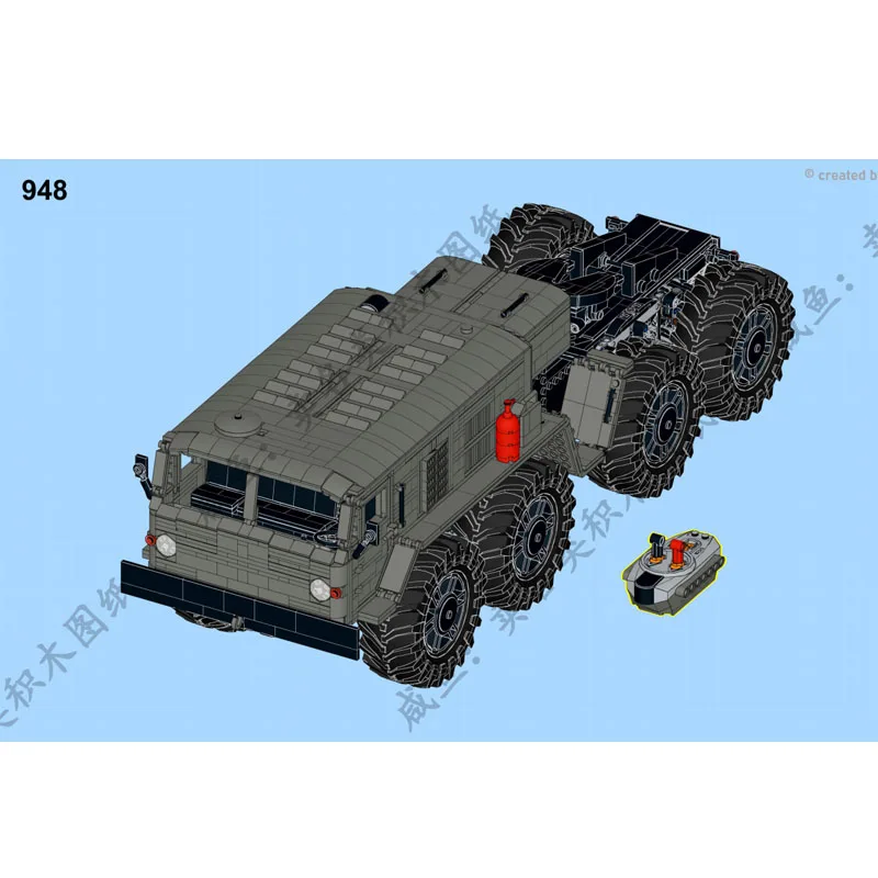 

MOC-124556 Военный грузовой транспортный грузовик Грузовой строительный блок Модель3549Детали MOC Креативная детская игрушка для мальчиков на день рождения