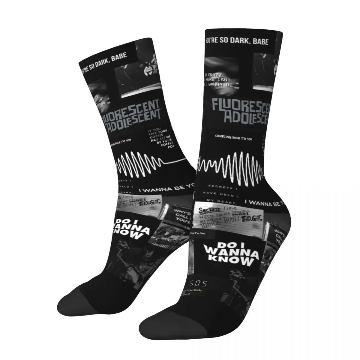 Cozy Men Socks Arctic Monkeys Rock Band Merch Soft Vintage Graphic Dress Socks All Season