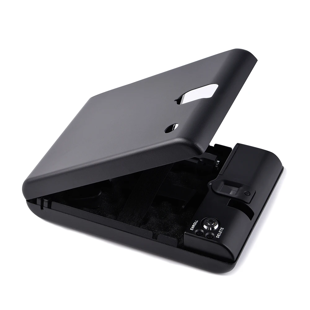 Fingerprint Key Key Portable Pistol Case Biometric Slider Handgun Safe for Nightstand, Quick Access Pistol Safe