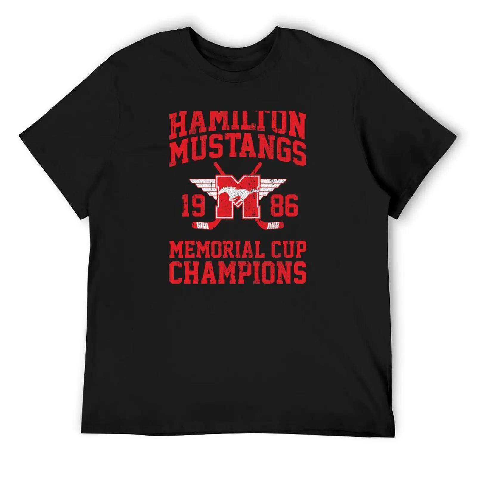 

Hamilton Mustangs Memorial Cup Champions T-Shirt plain vintage plus size tops oversizeds heavy weight t shirts for men