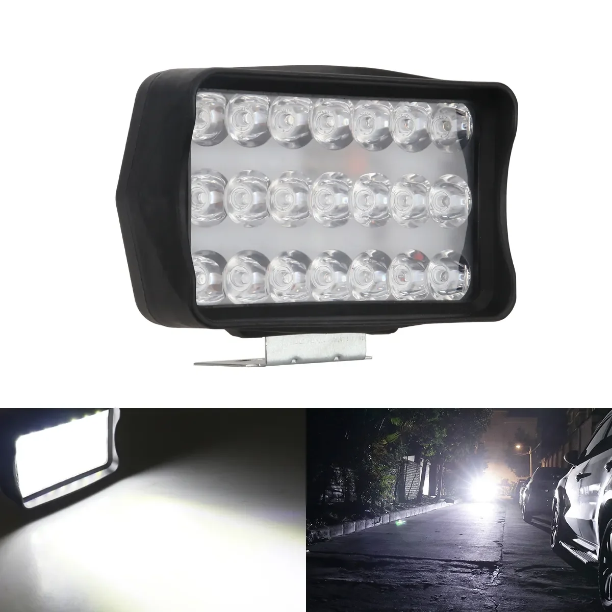 

12V 21LED Work Bar Light Headlight for Car Motorcycle Tractor Boat Off Road 21LED Truck SUV ATV Fog Spotlight Light Working Lamp