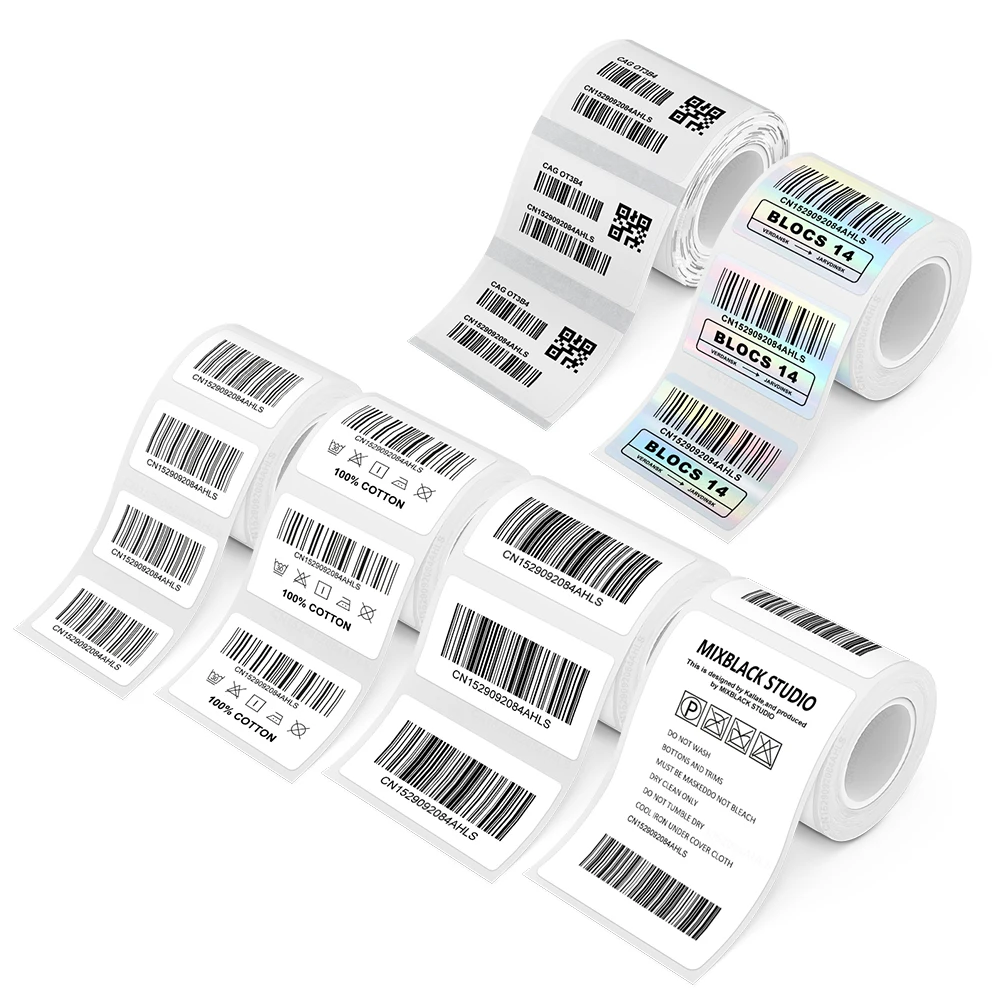 Adhesive Sticker Paper Roll Compatible E210 P50 M110 M220 Thermal Printer 50*80mm 50*30mm 40*30mm Transparent Label Sticker