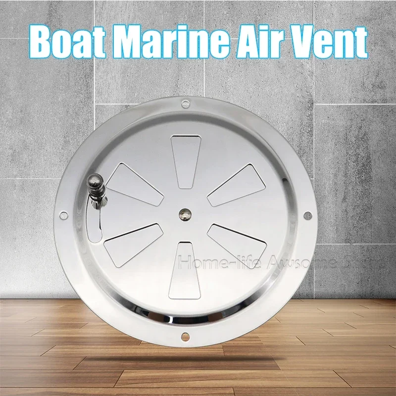 2pcs 125mm Steel 316 Boat Marine Round Air Louver Vent Grille Ventilation Louvered Ventilator Grill Cover Side Knob Opening