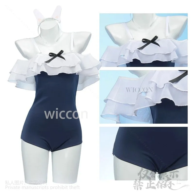 

asdh8@Tsukiyuki Miyako Cosplay Anime Game Blue Archive Costume Sexy Summer Swimsuit Jirai Kei Accessories Wigs For Girls Customi