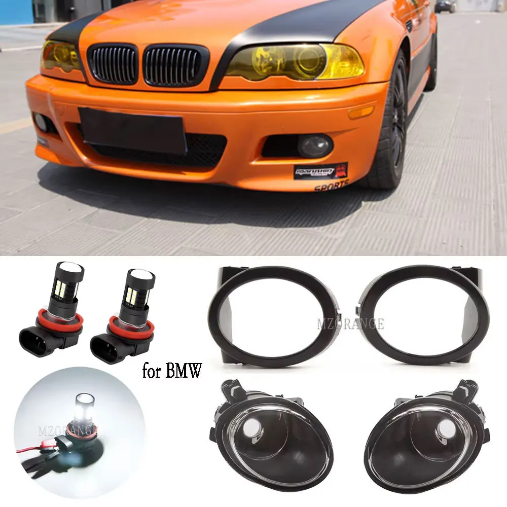 LED Fog Light for BMW E46 M3 3 SERIES 2001-2005 Fog Lights for BMW E39 M5 1995-2004 Fog Lamp Cover Grill Bezel Headlight