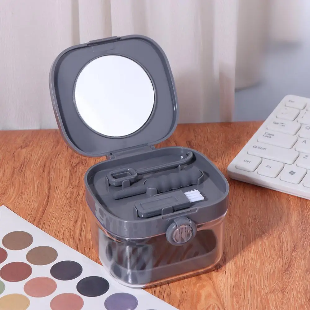 

Прозрачный двухслойный ящик для хранения брекетов, портативный универсальный ящик для замачивания зубных протезов, легкий вес, большой вместительности