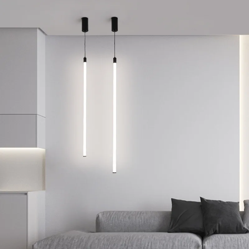 

Nordic Led Pendant Lamp Minimal Line Living Room Bedroom Bedside Strip Hanging Lamp Lustre De Salon Kitchen Light Fixture